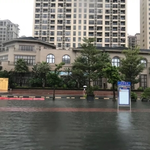 暴雨来袭   路面“成河”