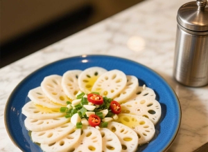 茶油凉拌藕片：脆嫩爽口的凉菜