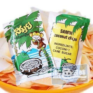 SAMUI泰国苏梅香酥椰子片 40g椰片 可爱猴端午零食 5元.jpg