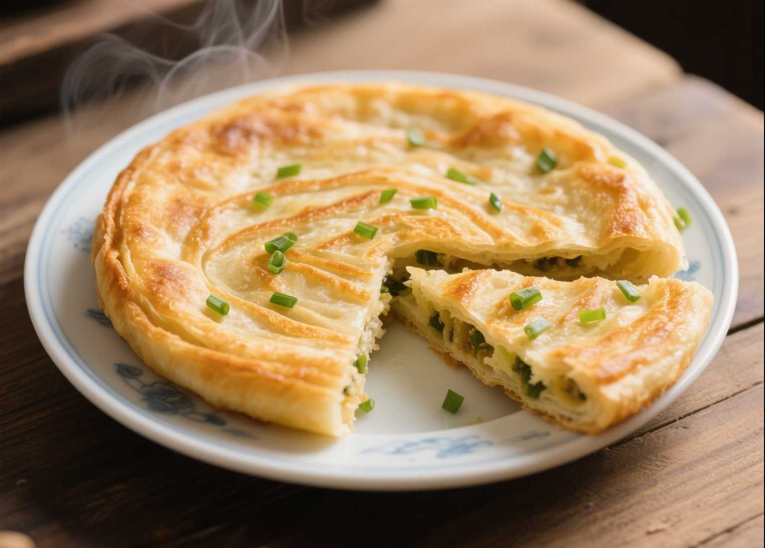 茶油葱油饼：层次丰富的酥脆美味